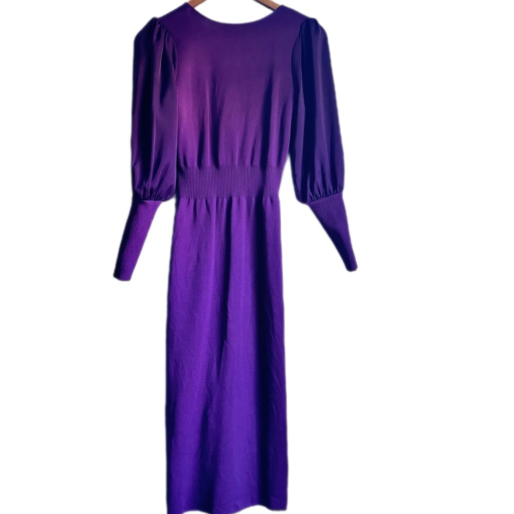 Body con bishop sleeve dress eggplant purple